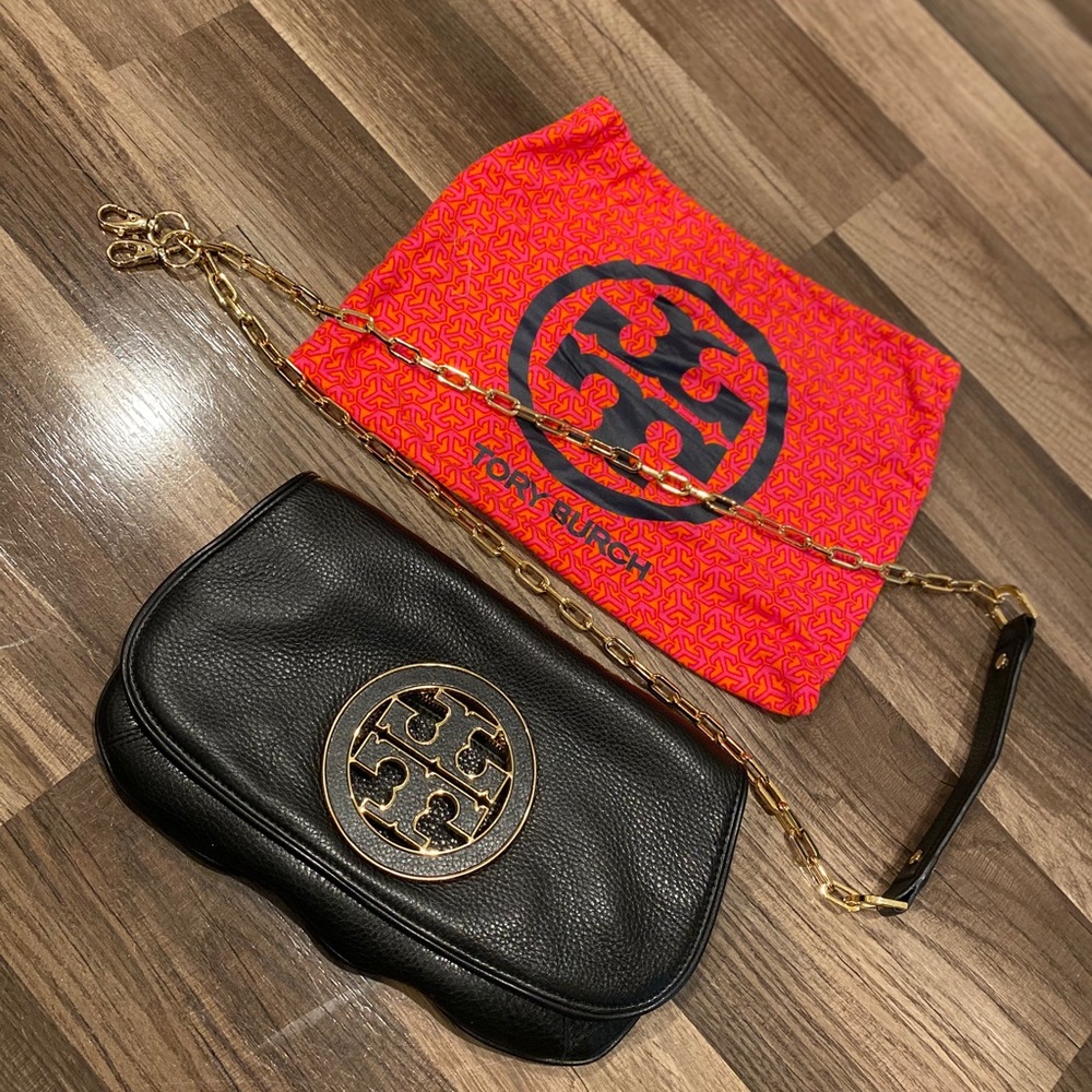 Tory Burch Reva Bag/Clutch with gold chain